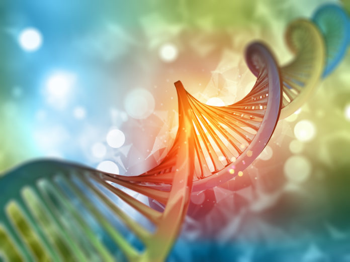 3D medical background with DNA strand