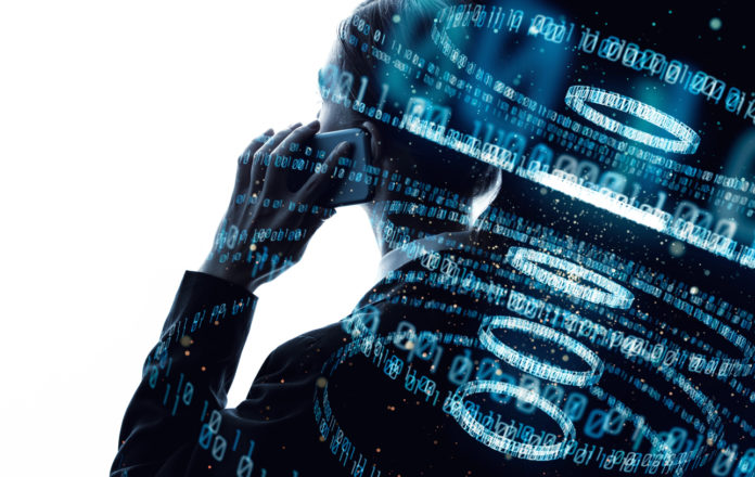 Digital binary code concept.