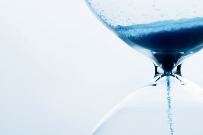 hourglass on white background