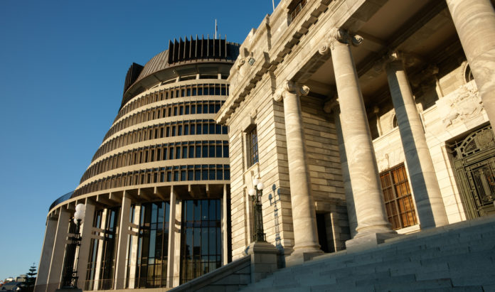 Parliament buildings, low angle view.