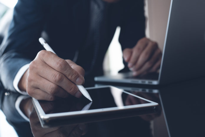 Businessman working in modern office
